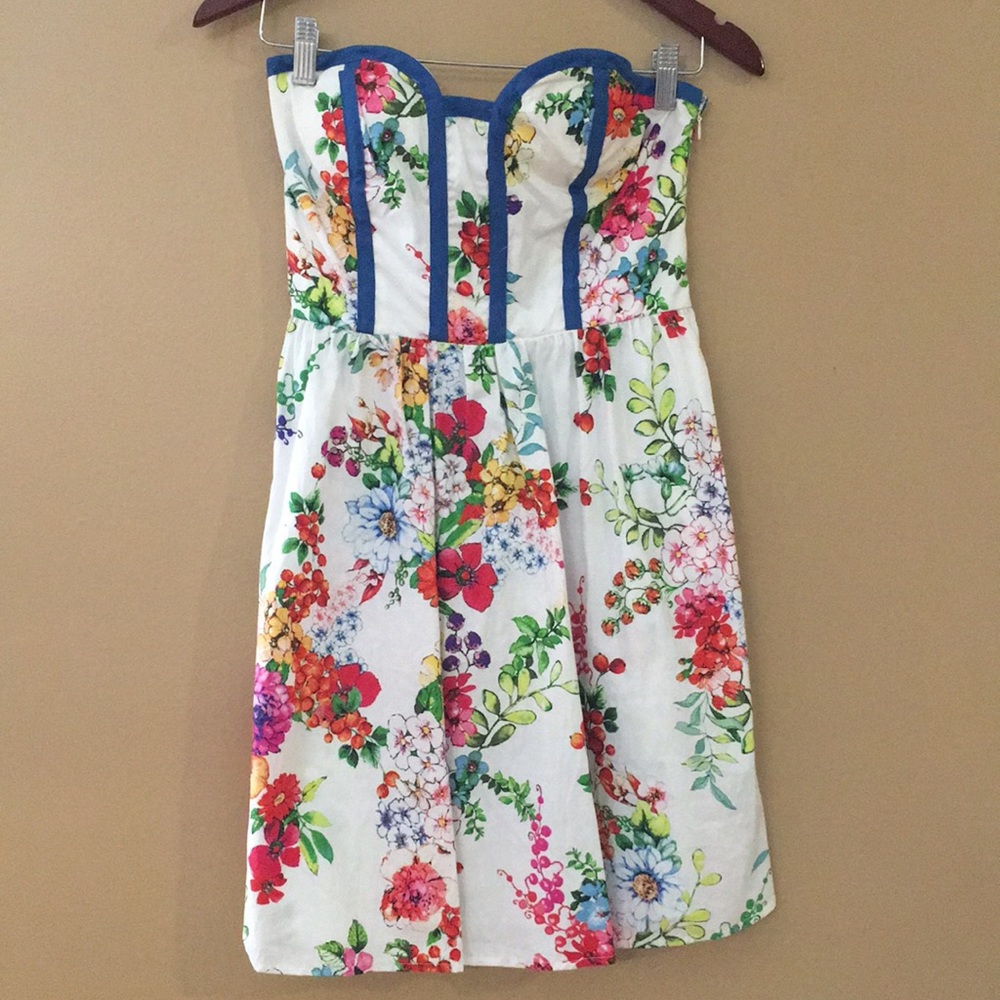 Floral Strapless Dress